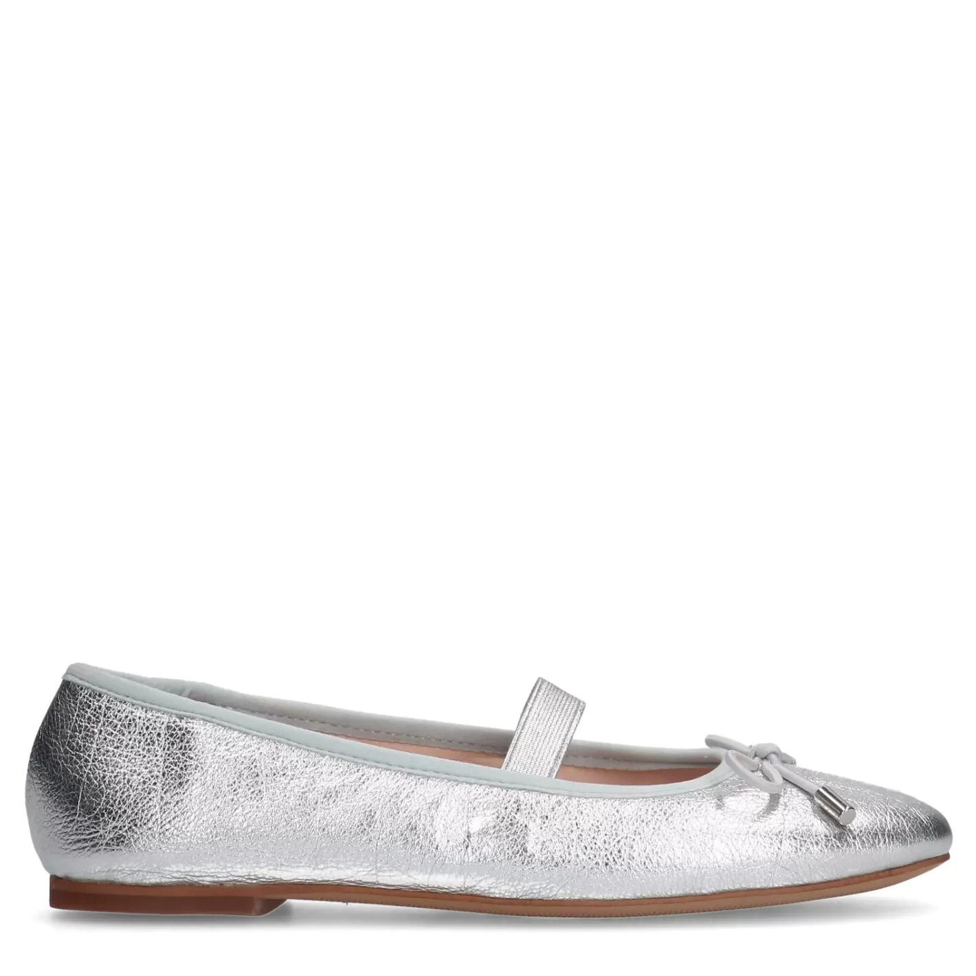 Ballerines Metallisees Avec Noeud - Argente<Sacha Best Sale