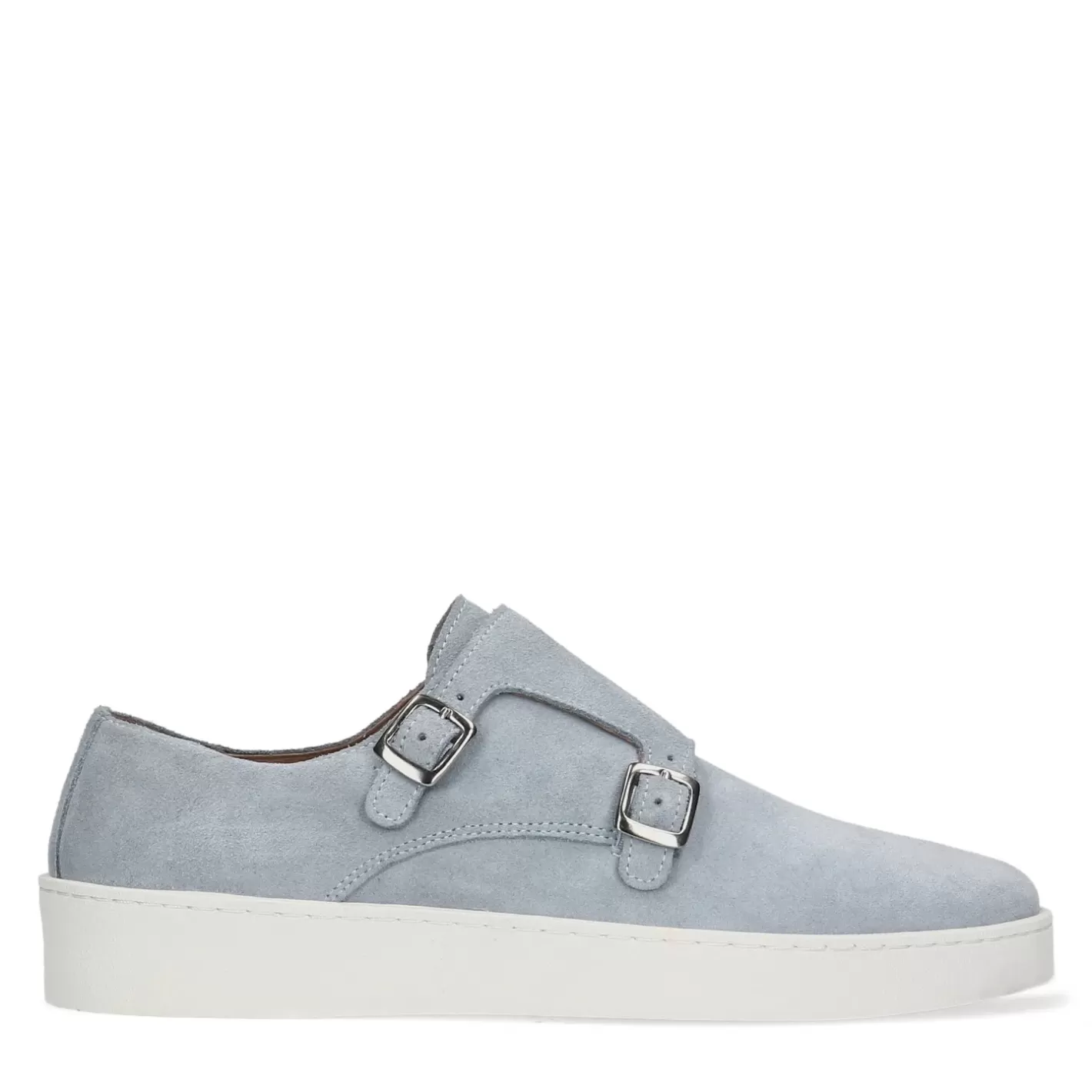 Baskets A Double Boucles En Daim - Bleu Clair<Sacha Discount