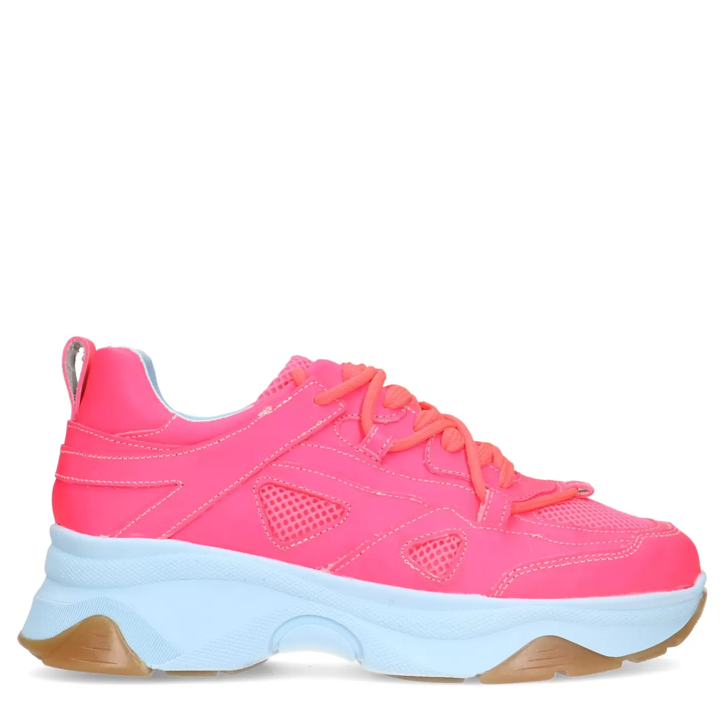 Baskets A Plateforme En Cuir Avec Semelle Coloree - Rose<Sacha Sale
