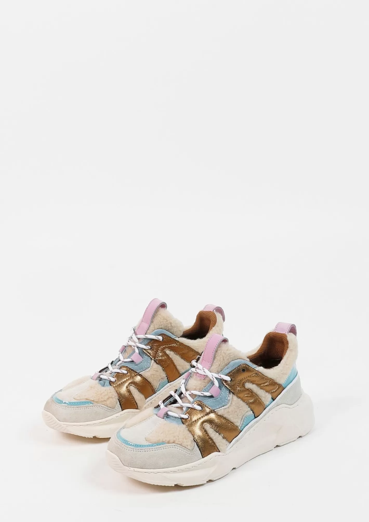 Baskets Avec Details Duveteux Et Colores - Beige<Sacha Shop