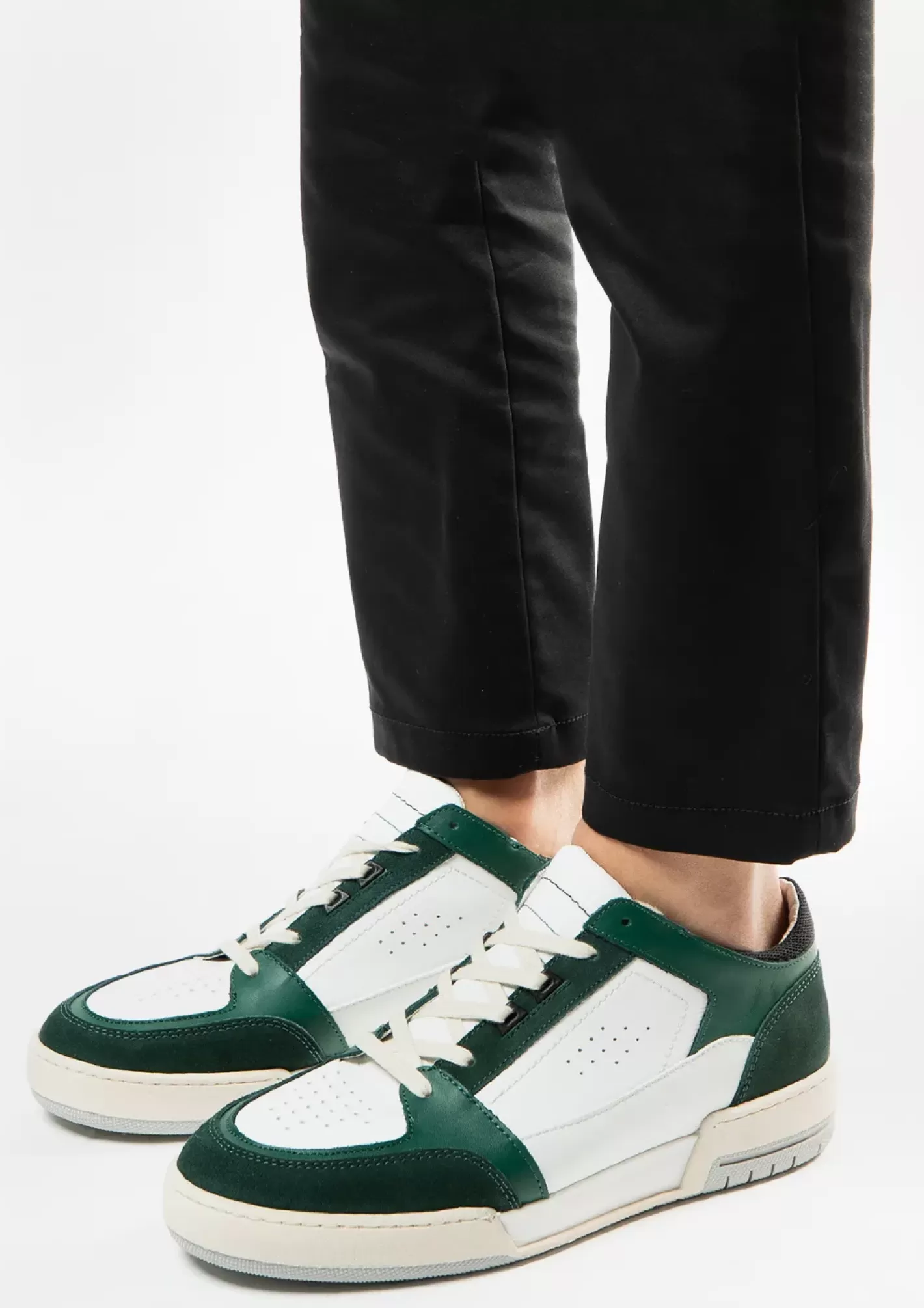 Baskets Avec Details En Daim - Vert<Sacha Cheap