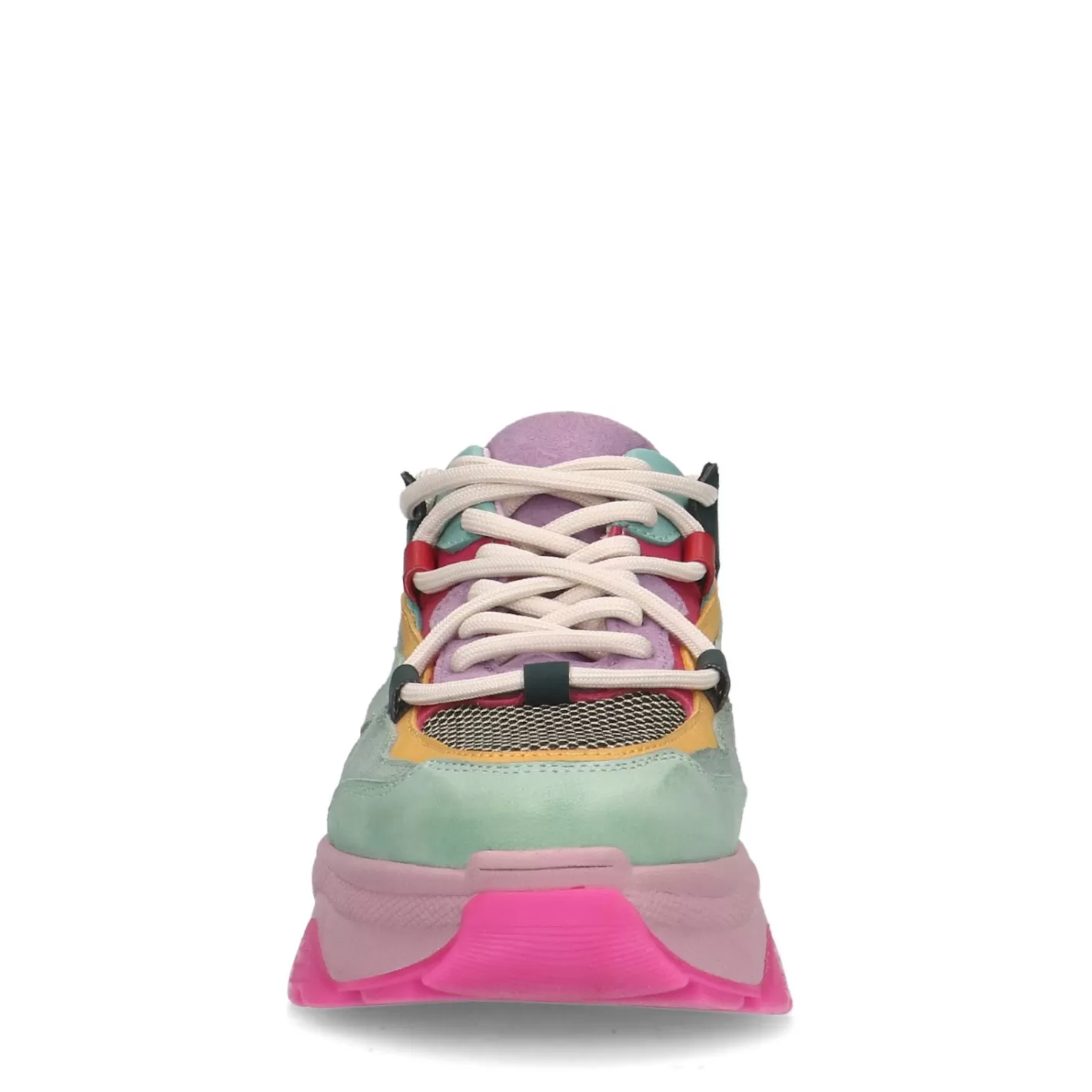 Baskets Cuir A Plateforme Avec Semelle Coloree - Multicolore<Sacha Outlet