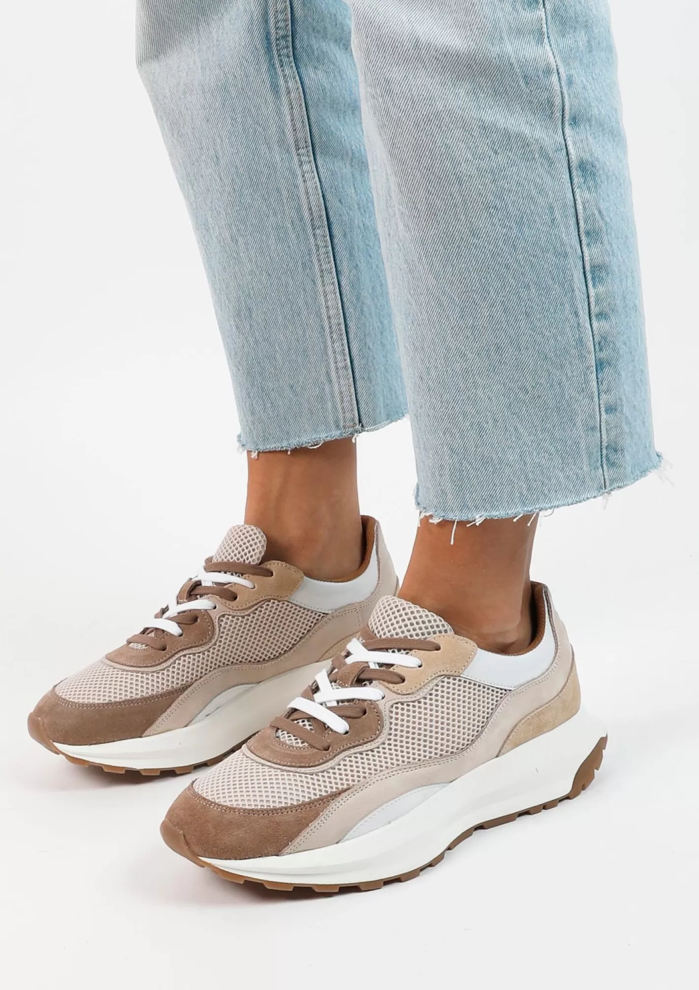 Baskets En Cuir - Beige<Sacha Best