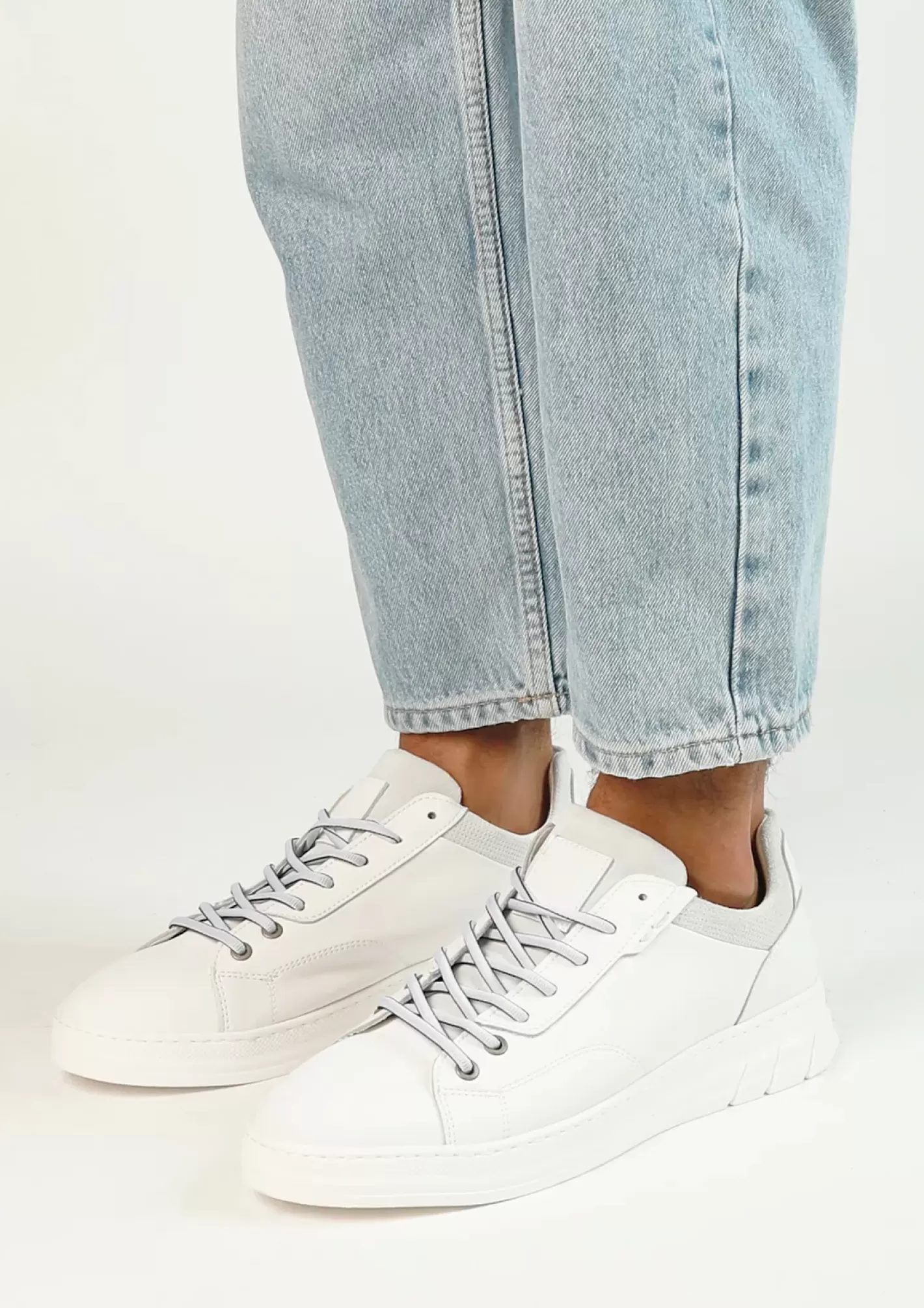 Baskets En Cuir - Blanc<Sacha Cheap