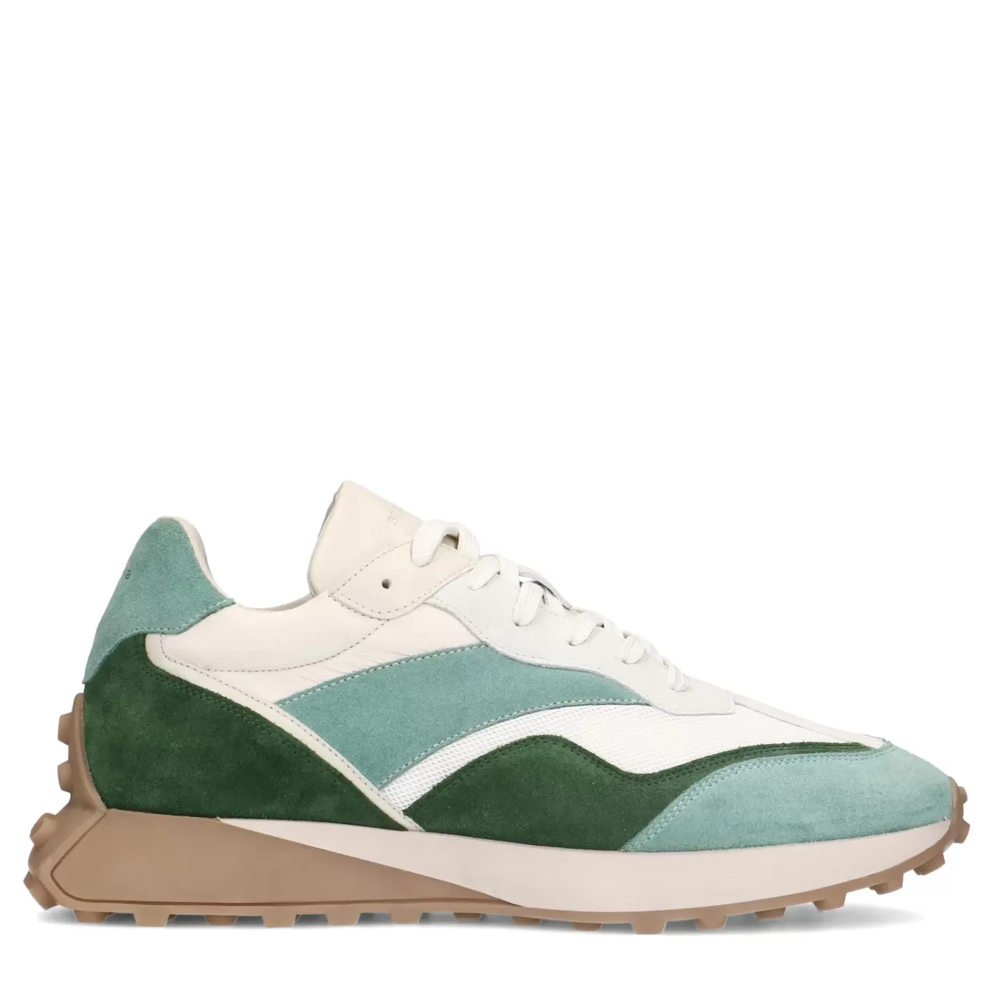 Baskets En Cuir Avec Details En Daim - Vert<Sacha Sale