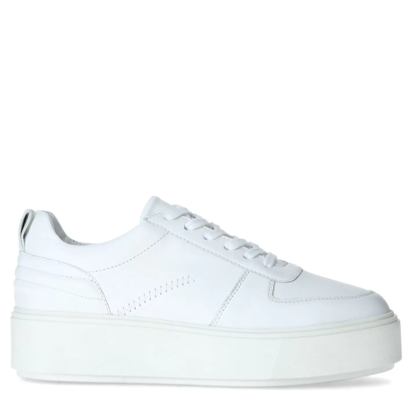 Baskets En Cuir Avec Semelle Plateforme - Blanc<Sacha Best Sale