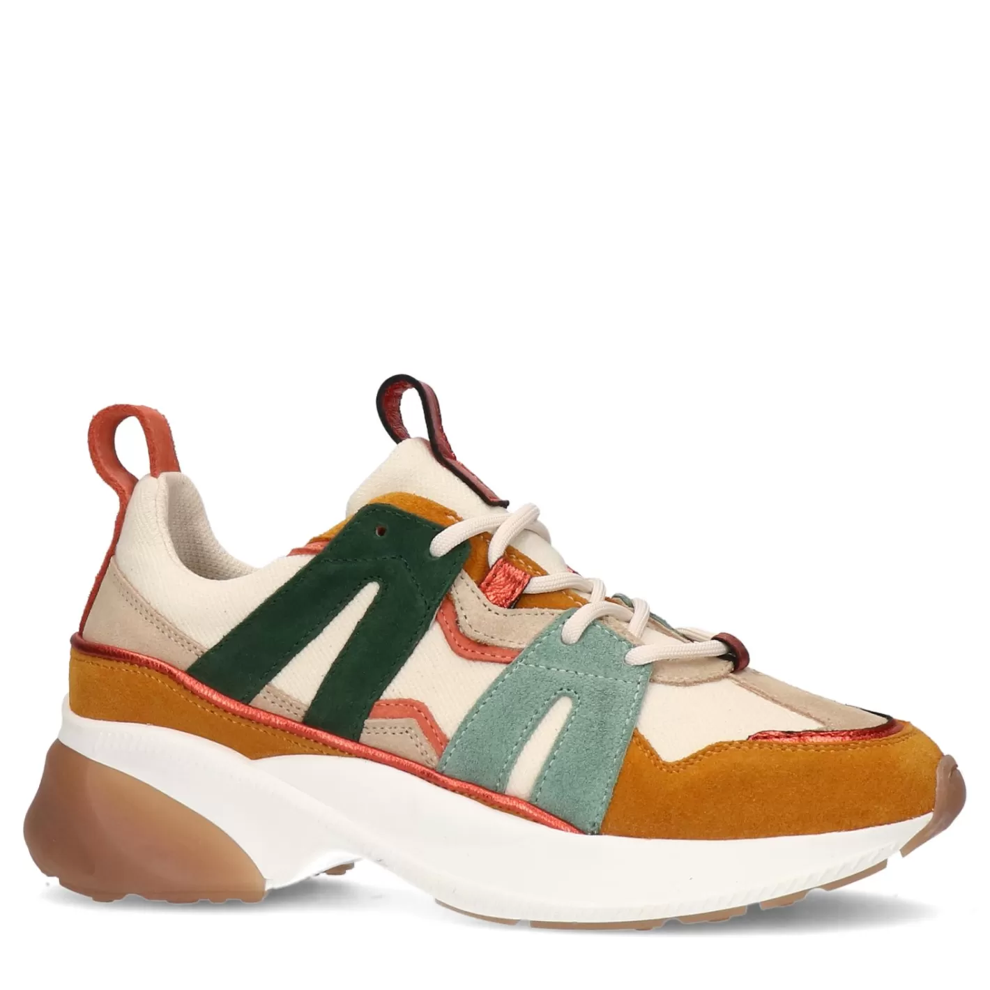 Baskets En Daim Avec Details Colores - Marron<Sacha Online