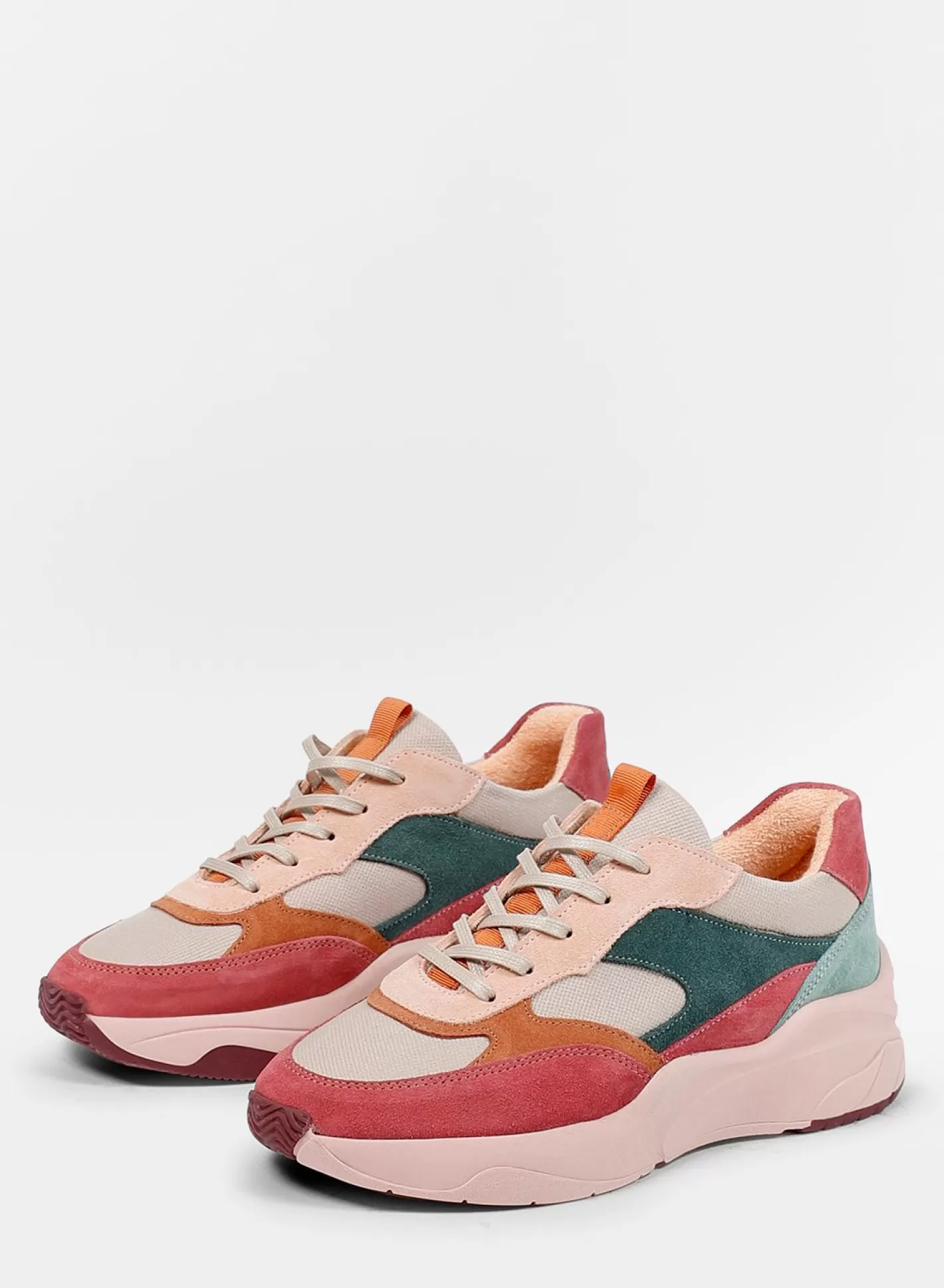 Baskets En Daim Multicolores - Rose<Sacha Cheap