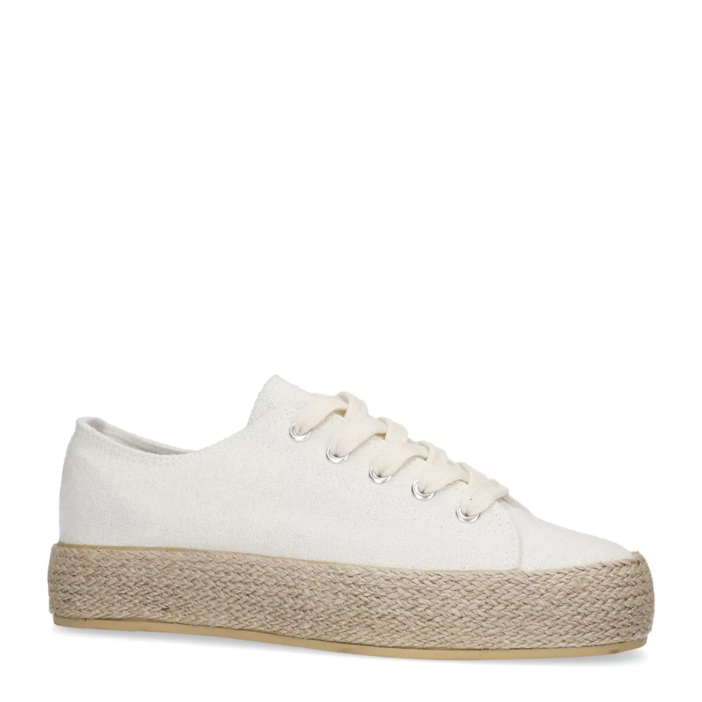 Baskets En Toile Avec Semelle En Corde - Blanc Casse<Sacha Fashion