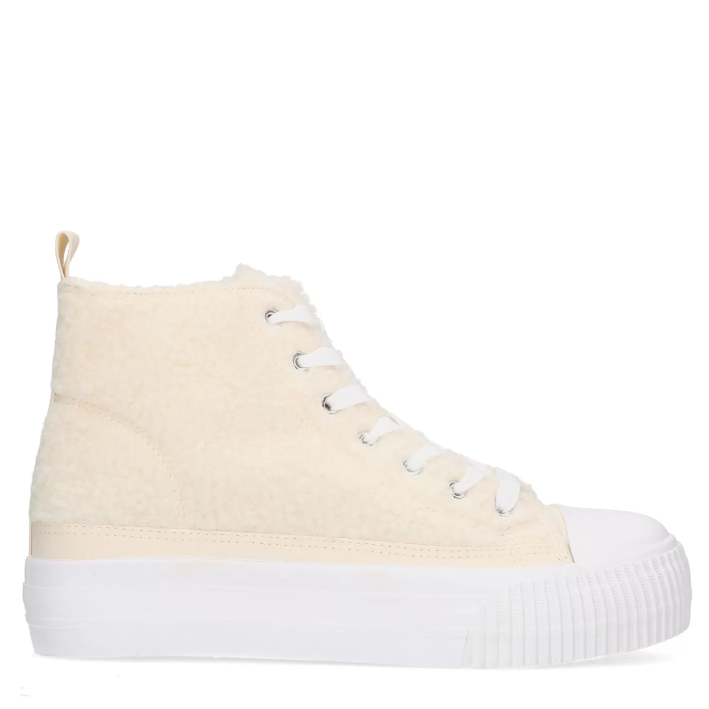 Baskets Montantes Duveteuses - Blanc Casse<Sacha Fashion