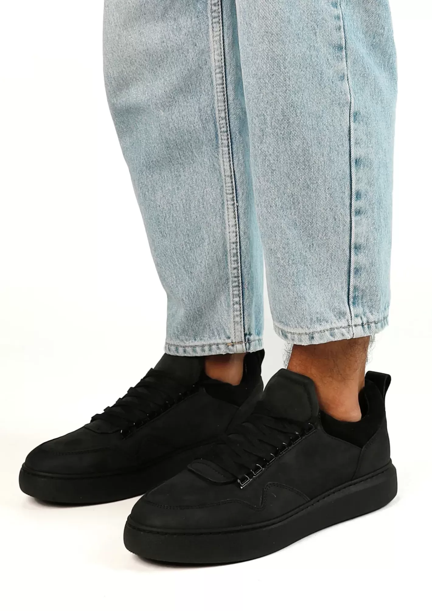 Baskets Nubuck Avec Semelle Plateforme - Noir<Sacha Clearance