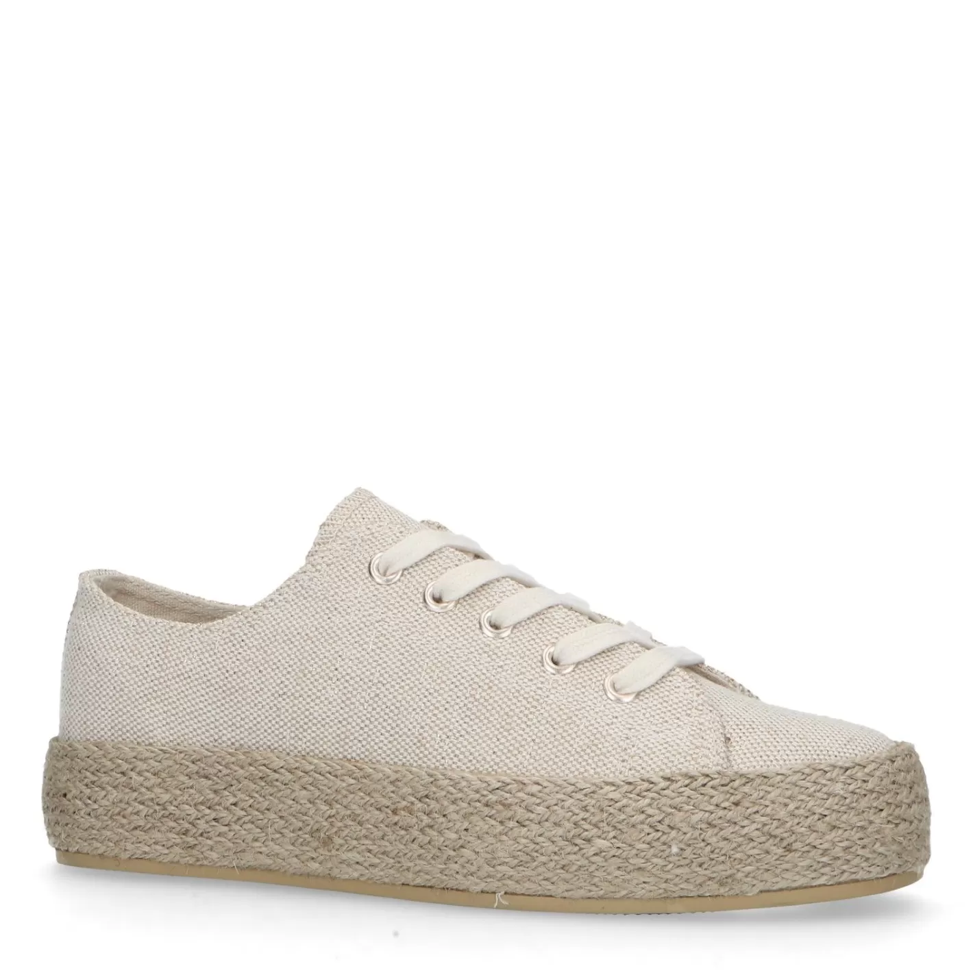 Baskets Pailletees Textile Avec Semelle En Corde - Beige<Sacha Clearance