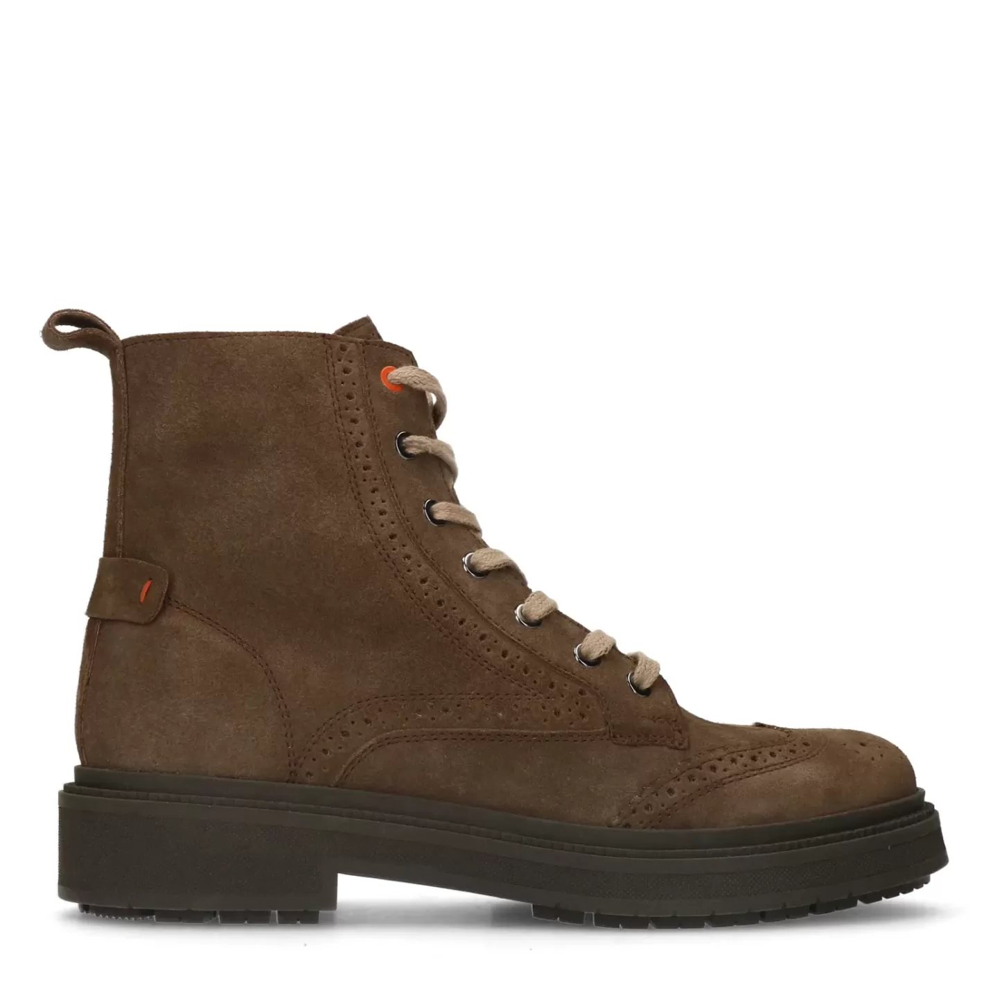 Boots A Lacets En Daim - Marron<Sacha Fashion