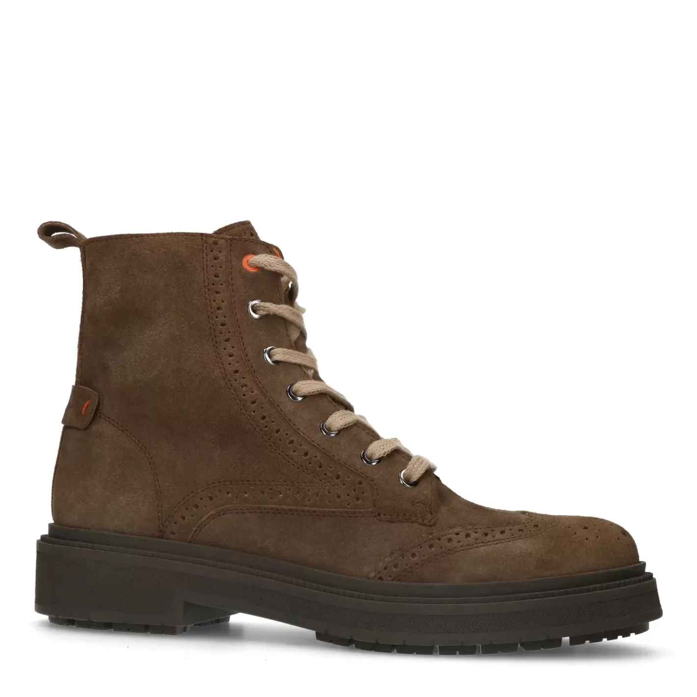 Boots A Lacets En Daim - Marron<Sacha Fashion