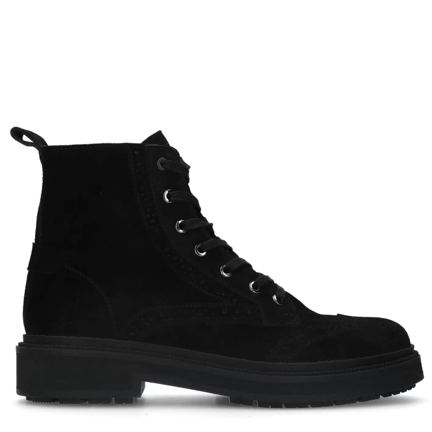 Boots A Lacets En Daim - Noir<Sacha New