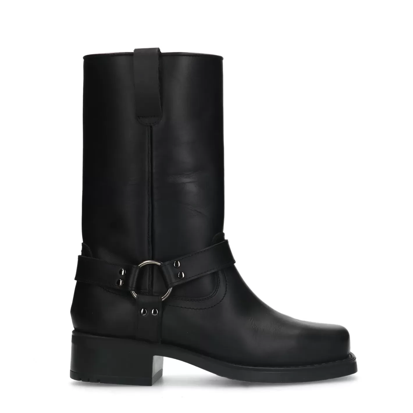 Boots Motardes En Cuir - Noir<Sacha Sale