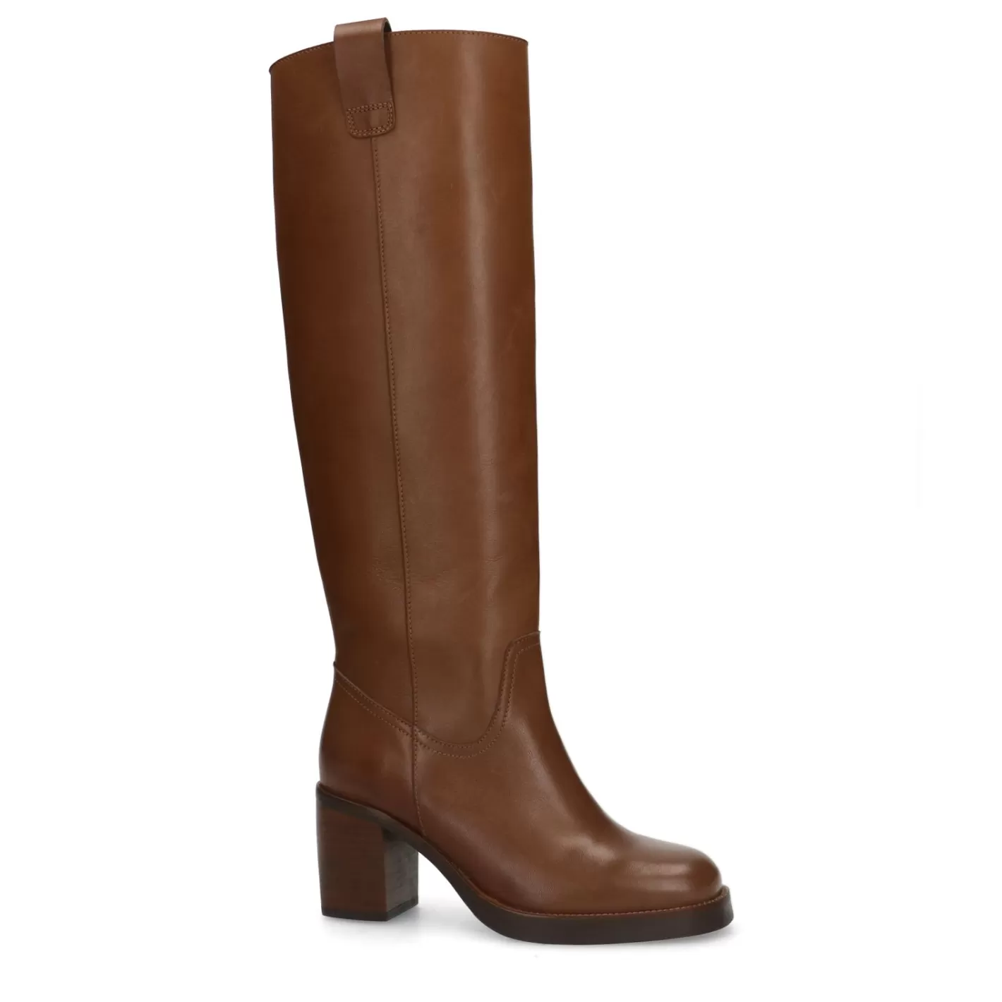 Bottes A Talon En Cuir - Marron<Sacha Fashion