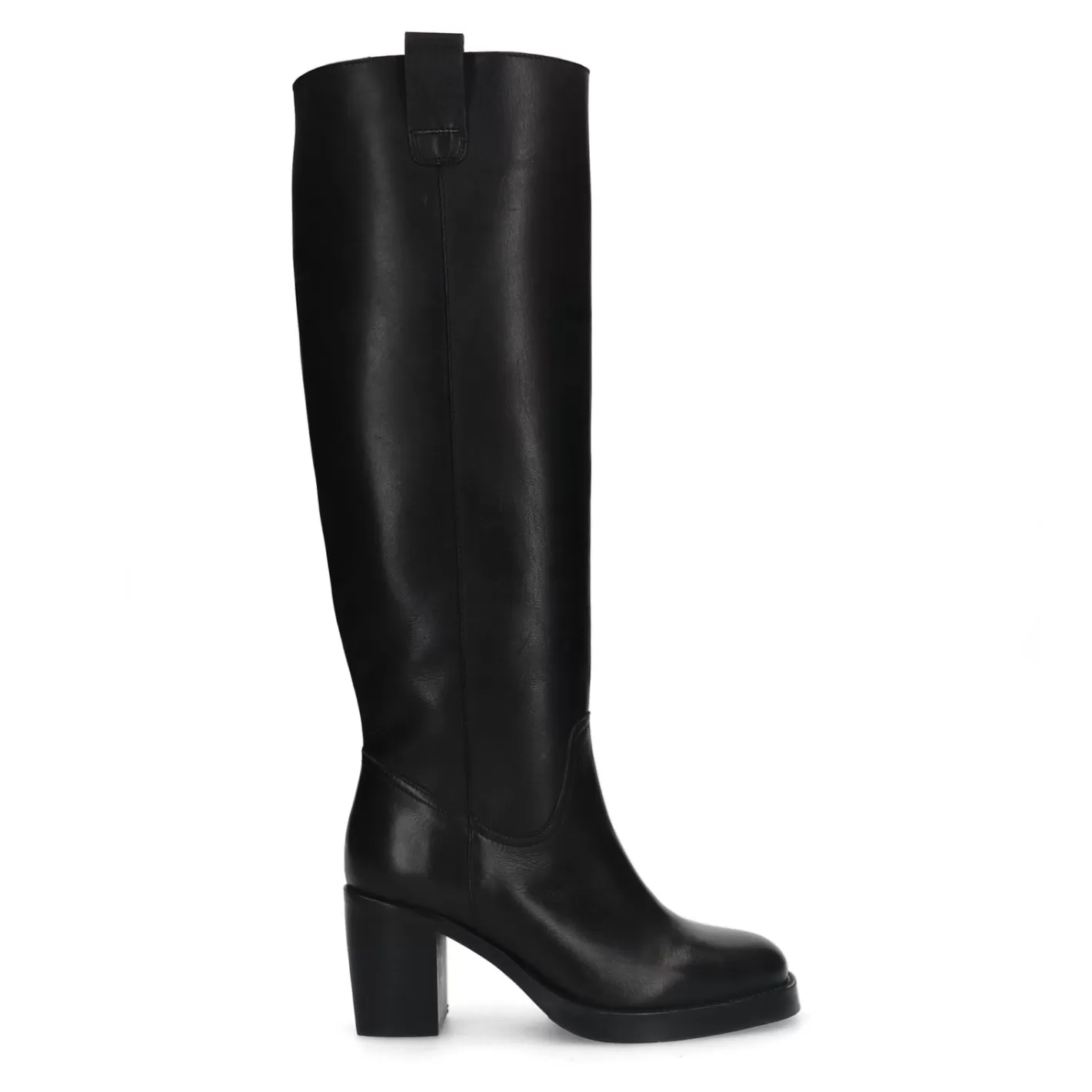 Bottes A Talon En Cuir - Noir<Sacha New