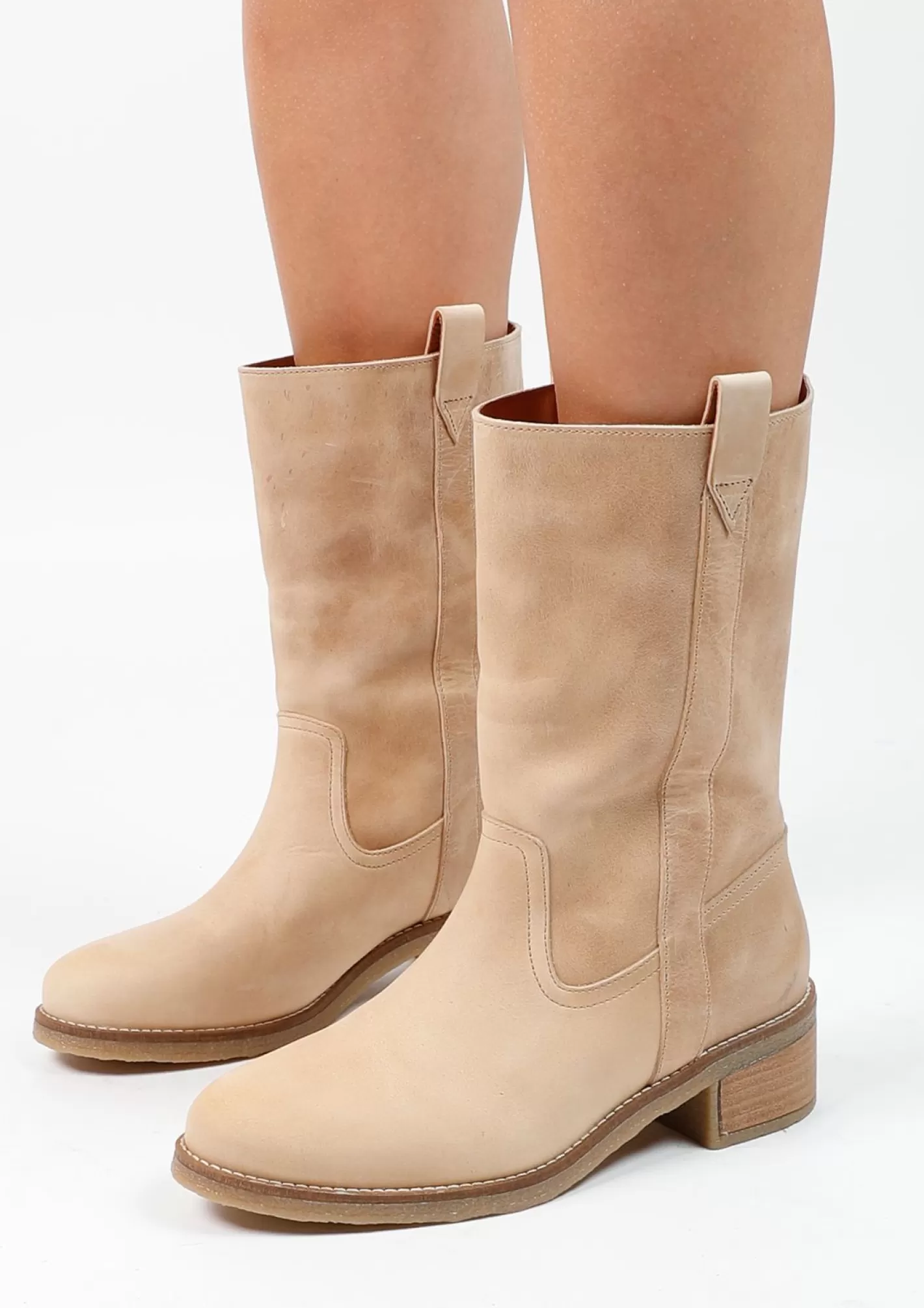 Bottes En Cuir - Beige<Sacha Fashion