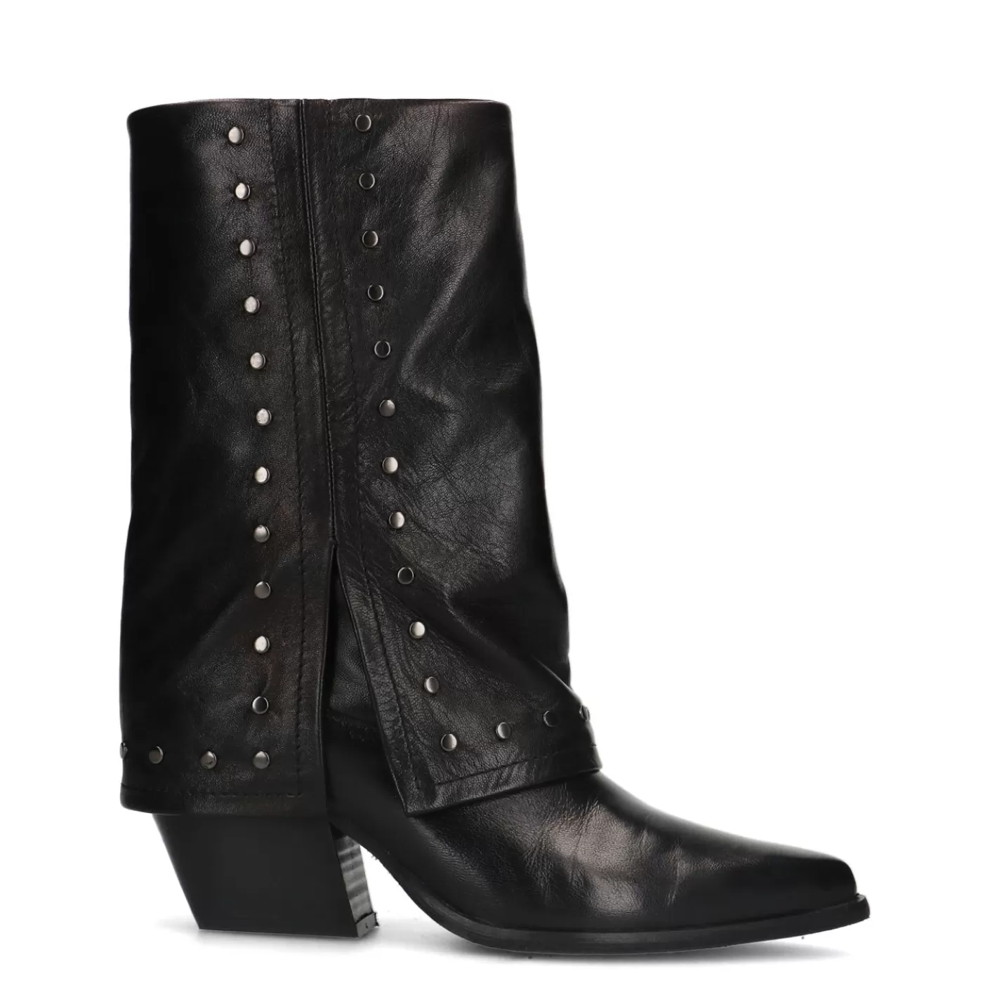 Bottes En Cuir Avec Clous - Noir<Sacha Sale