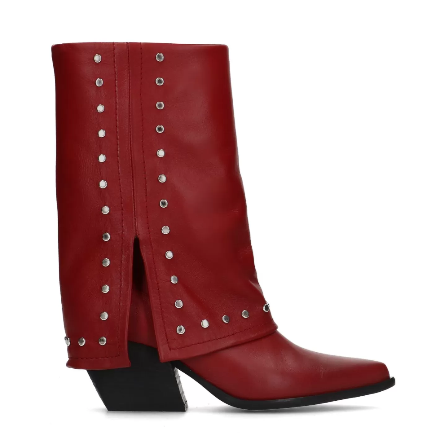 Bottes En Cuir Avec Clous - Rouge<Sacha Hot