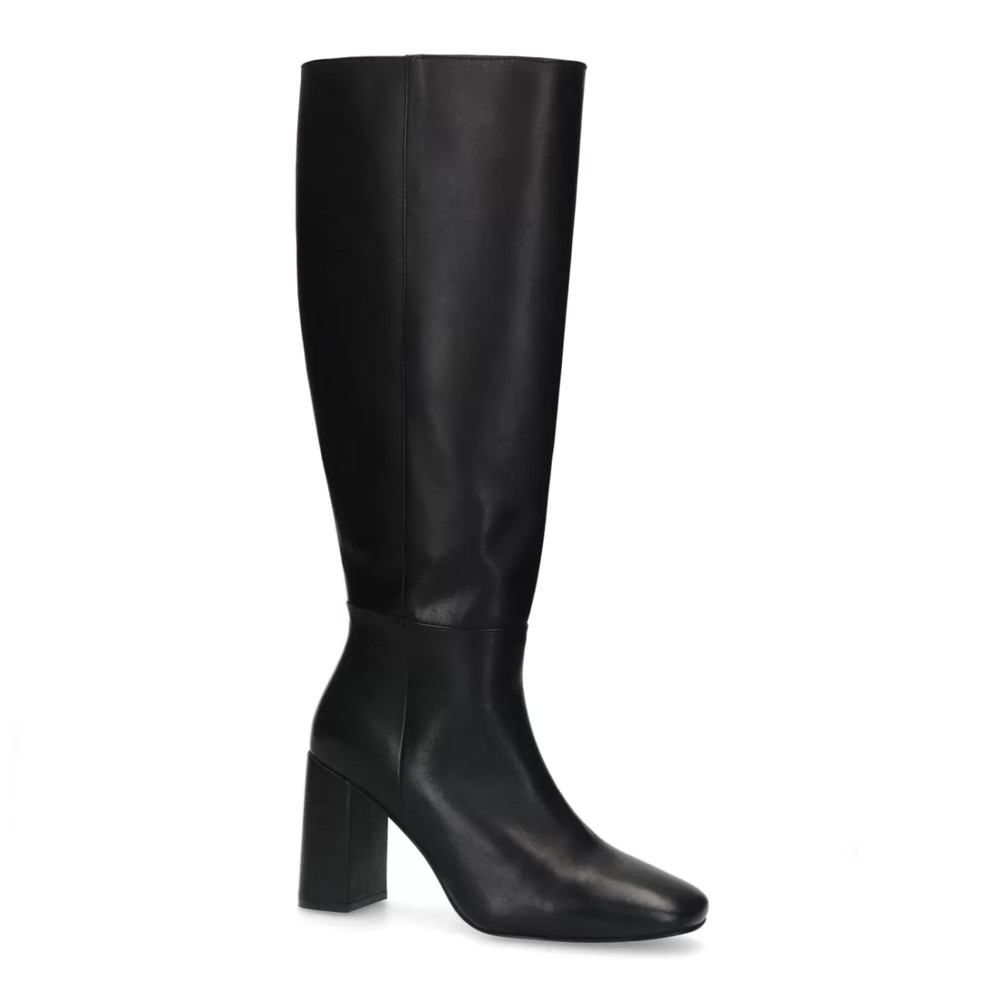 Bottes En Cuir Avec Talon Cubain - Noir<Sacha Best