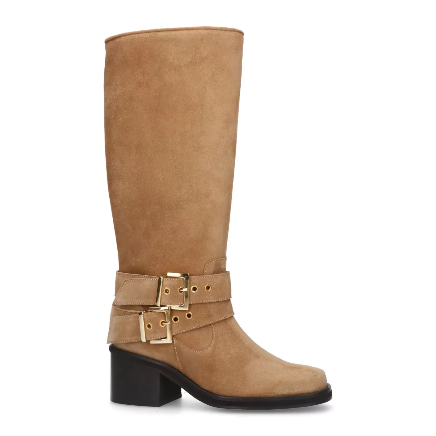 Bottes Hautes A Boucles En Daim - Beige<Sacha New