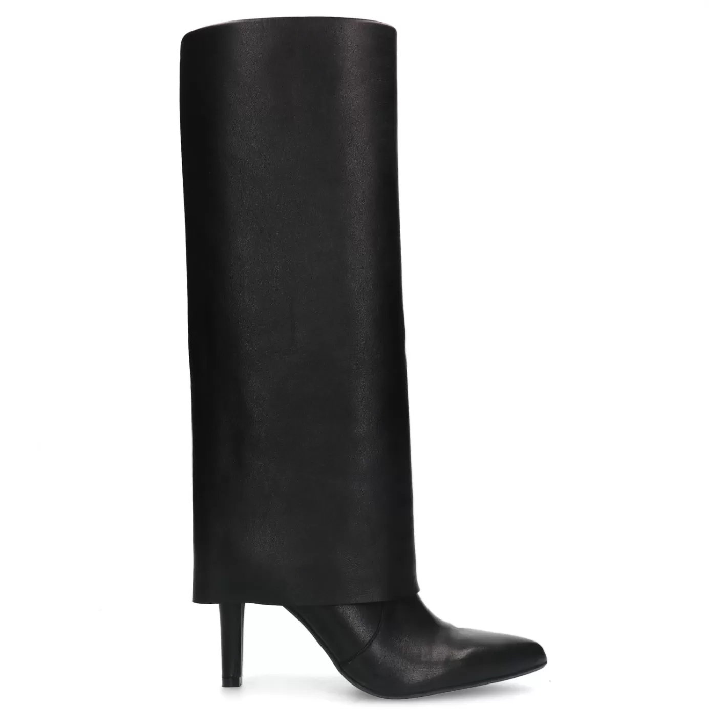 Bottes Hautes En Cuir Avec Rabat - Noir<Sacha Fashion