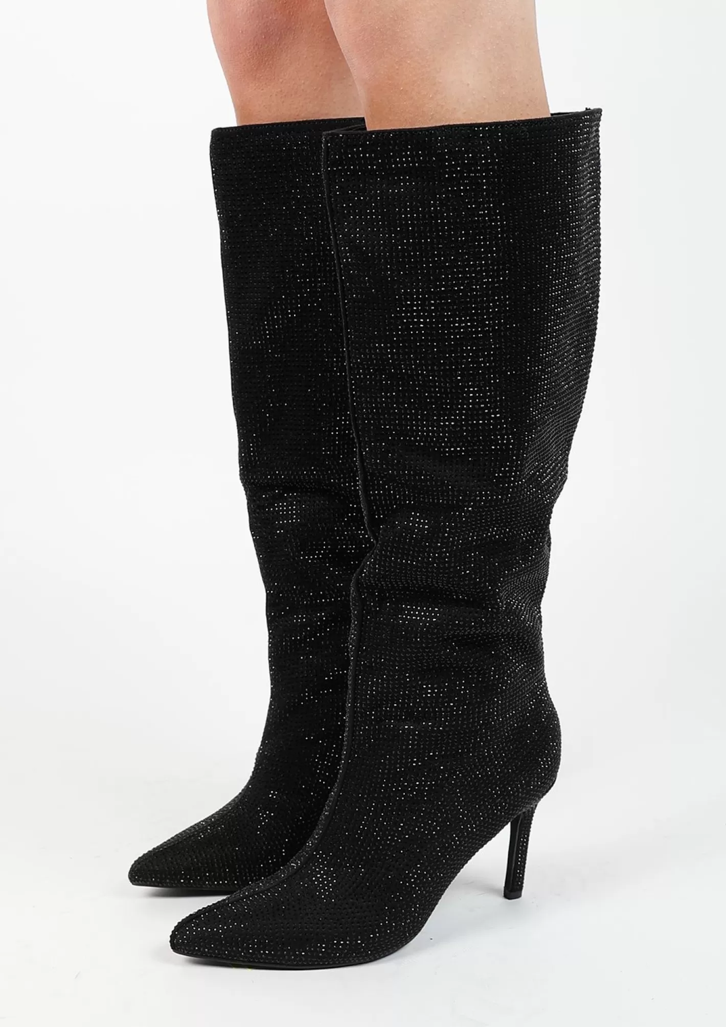 Bottes Hautes Strass - Noir<Sacha Online