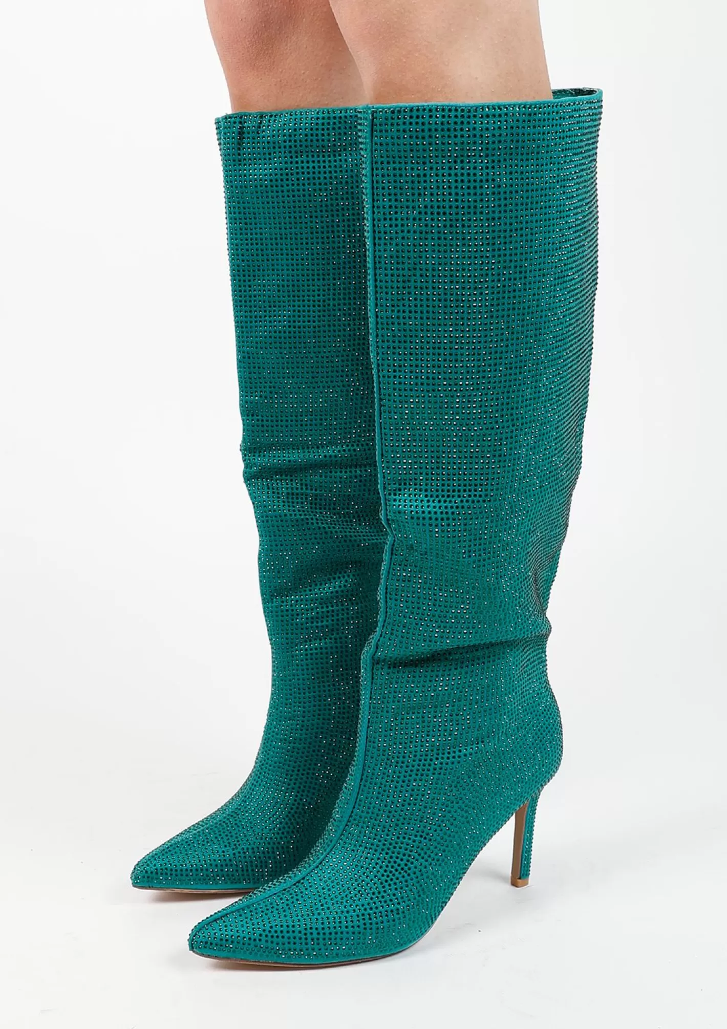 Bottes Hautes Strass - Vert<Sacha Cheap