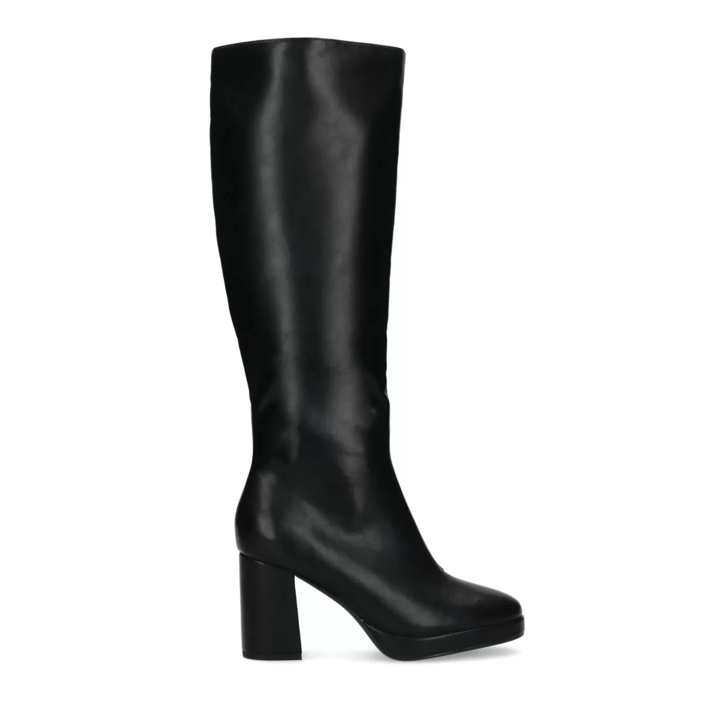 Bottes Hautes Synthetique Avec Talon Cubain - Noir<Sacha Outlet