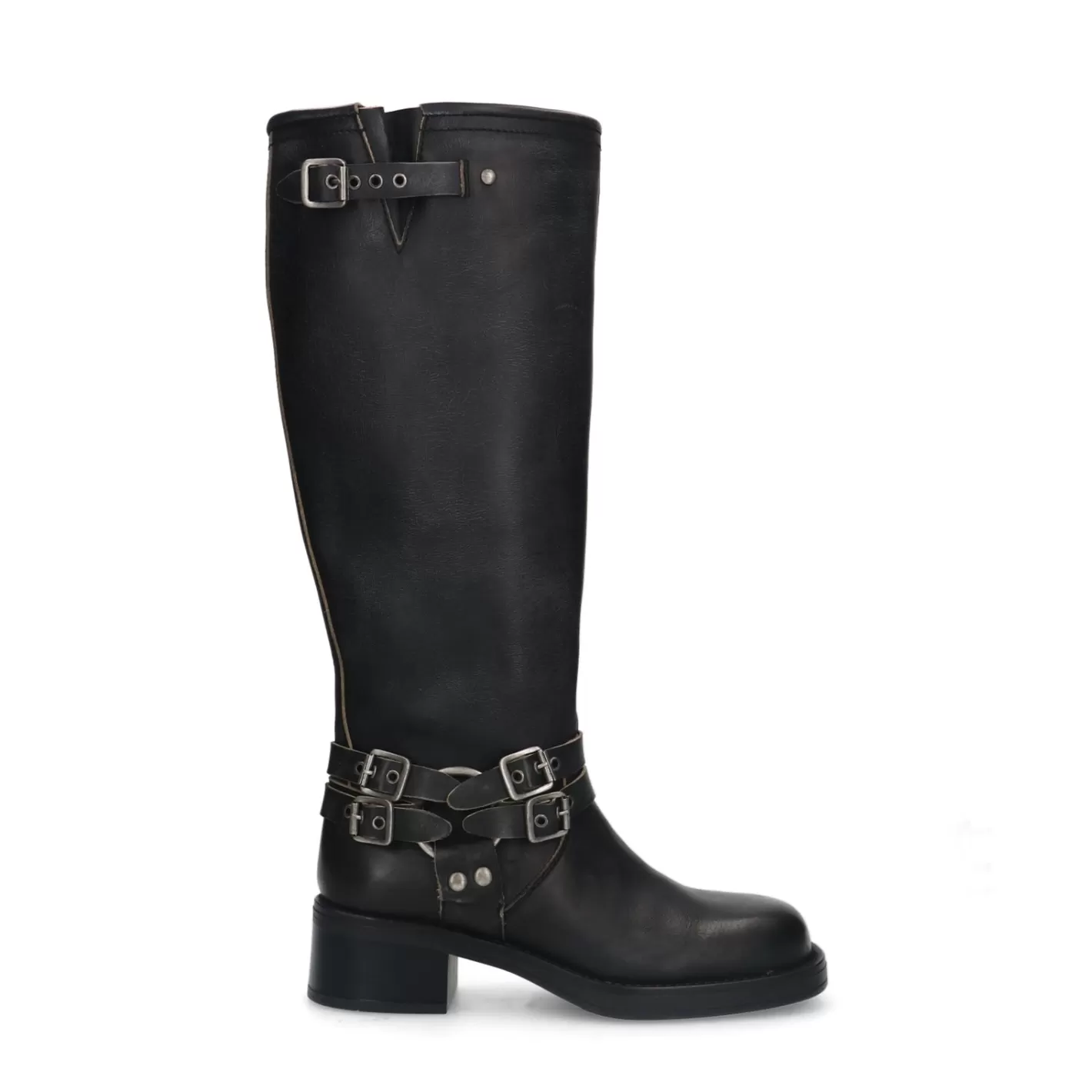 Bottes Motardes A Boucles - Noir<Sacha Shop