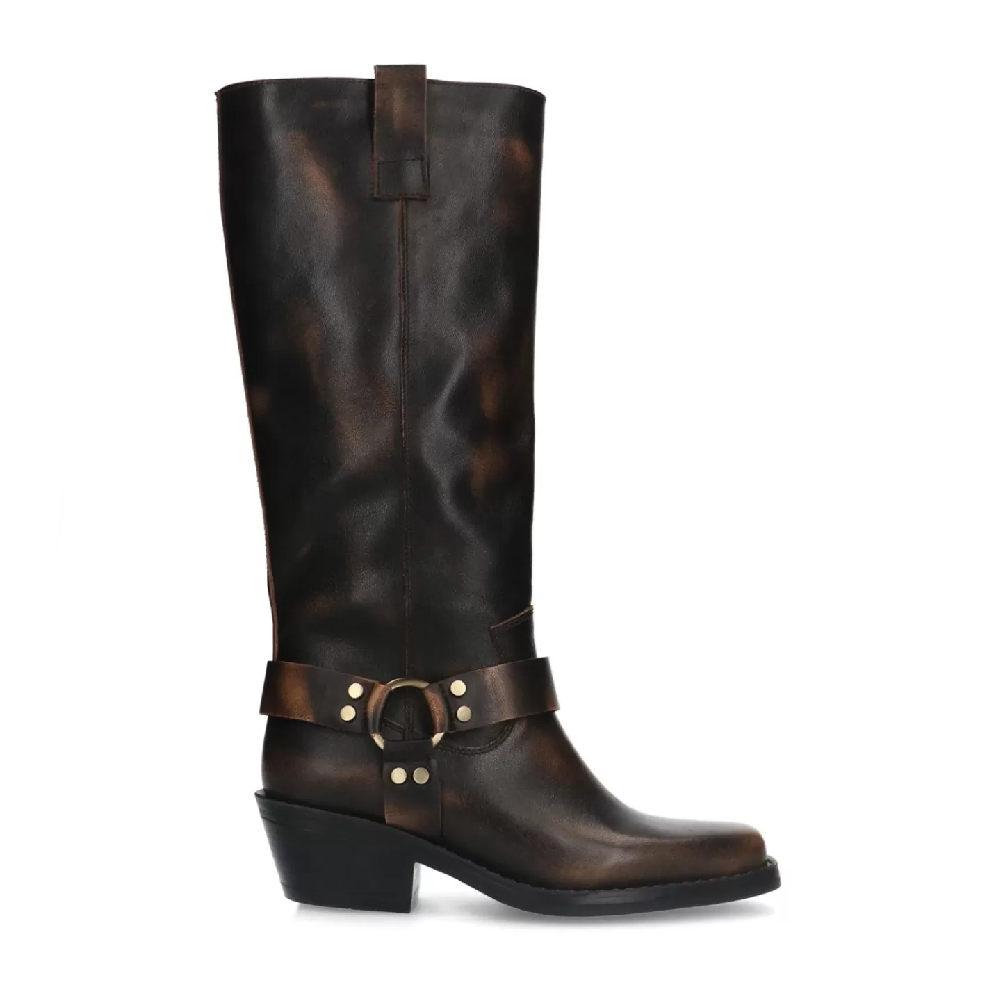 Bottes Motardes Hautes - Marron Delave<Sacha Discount