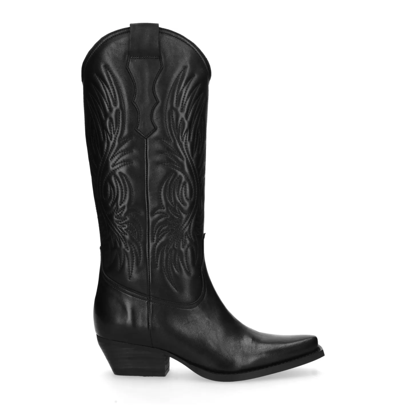 Bottes Style Cowboy En Cuir - Noir<Sacha Store