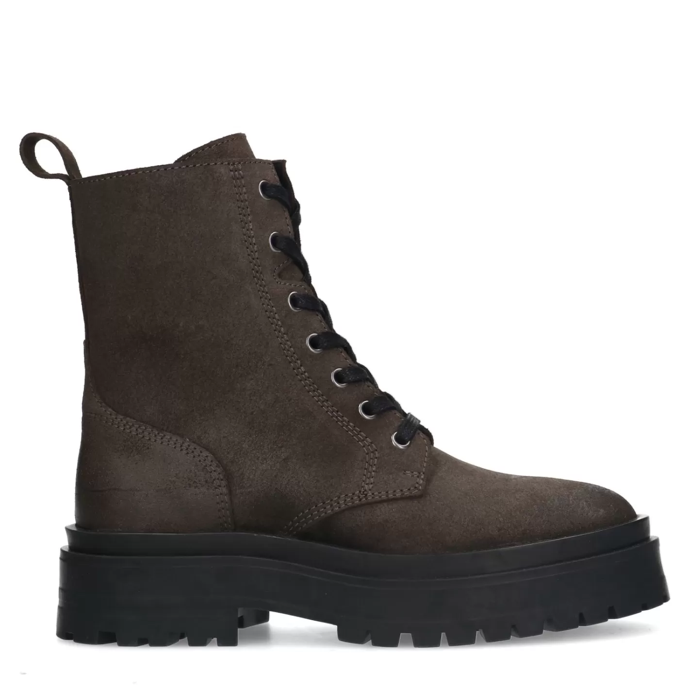 Bottines A Lacets En Cuir - Gris Fonce<Sacha Shop