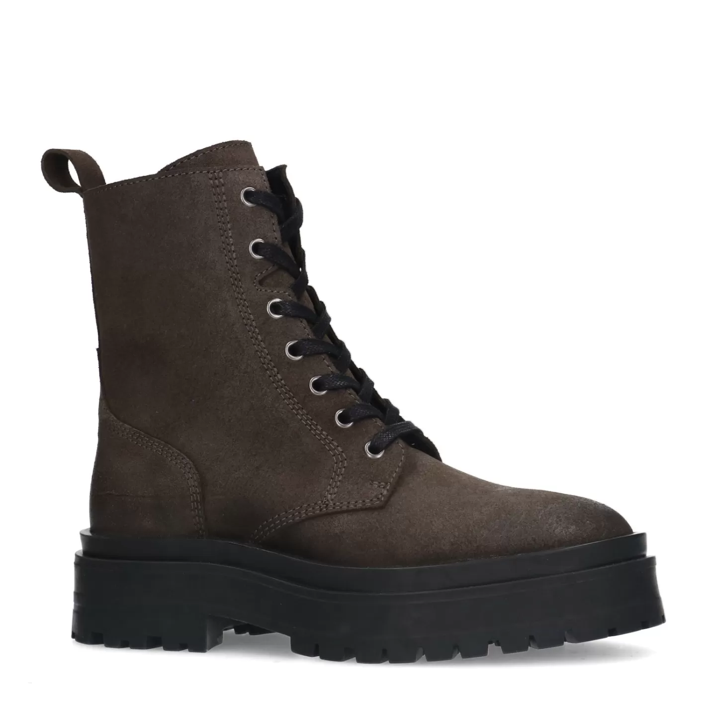 Bottines A Lacets En Cuir - Gris Fonce<Sacha Shop