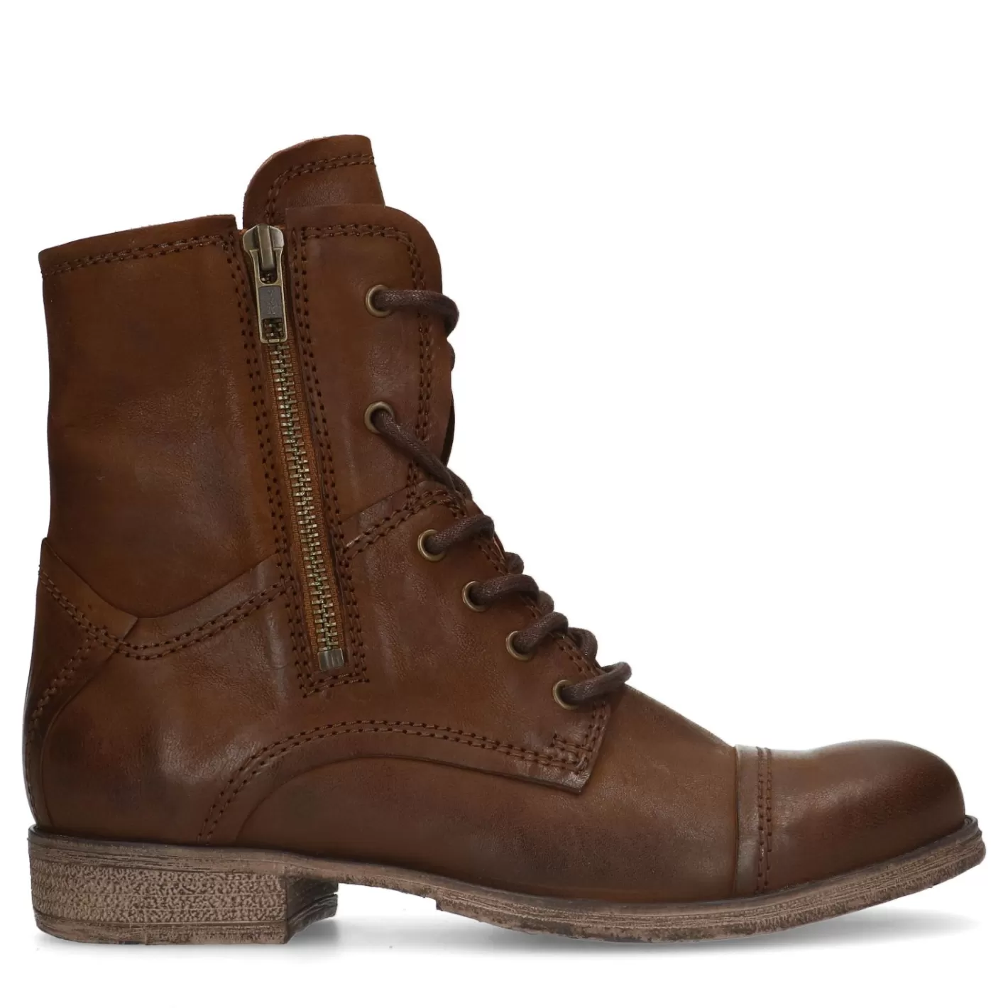 Bottines A Lacets En Cuir - Marron<Sacha New