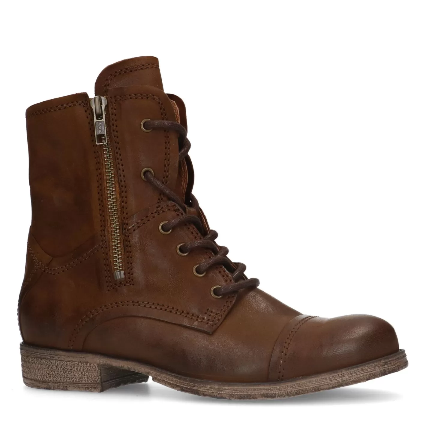 Bottines A Lacets En Cuir - Marron<Sacha New