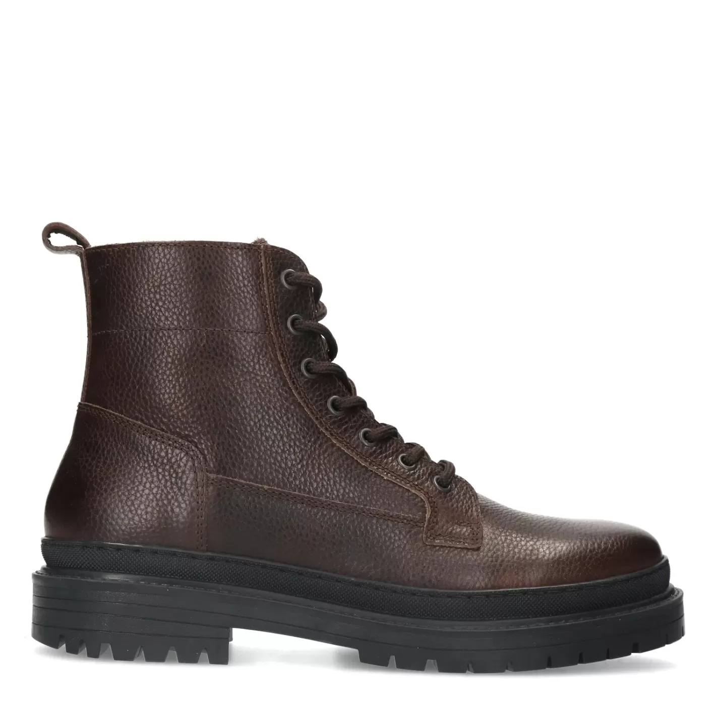 Bottines A Lacets En Cuir - Marron Fonce<Sacha Cheap