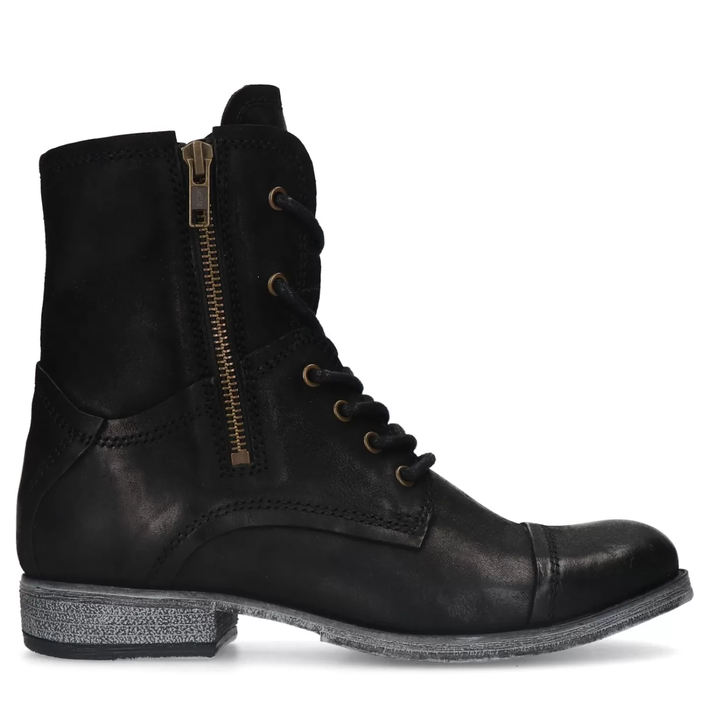 Bottines A Lacets En Cuir - Noir<Sacha Cheap