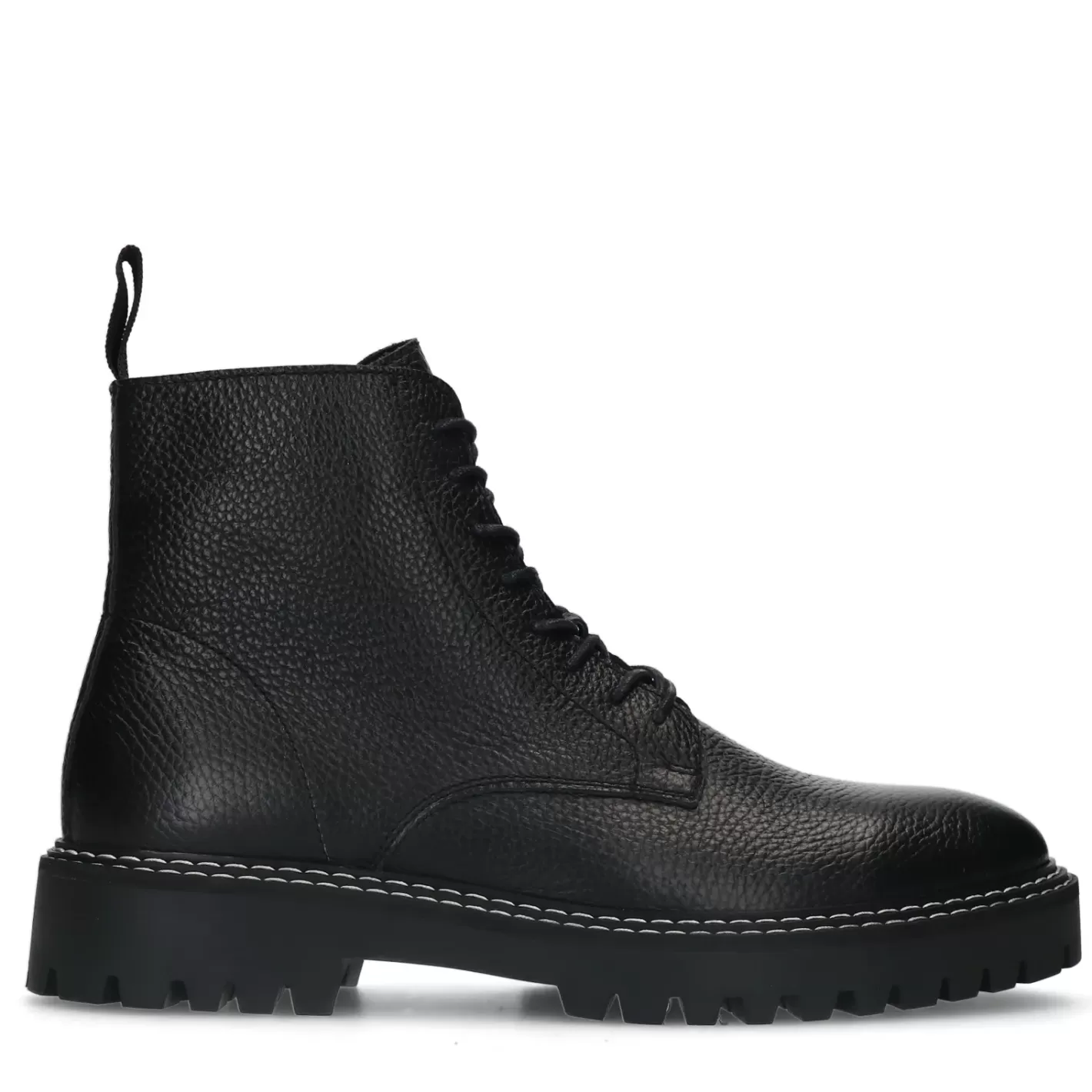 Bottines A Lacets En Cuir - Noir<Sacha Cheap