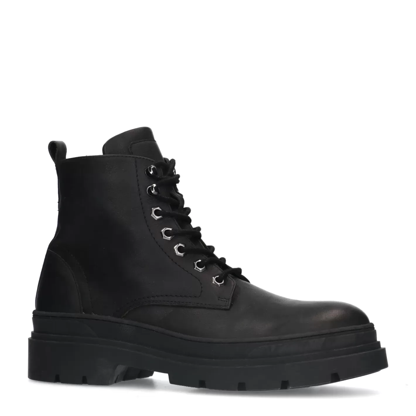 Bottines A Lacets En Cuir - Noir<Sacha Best