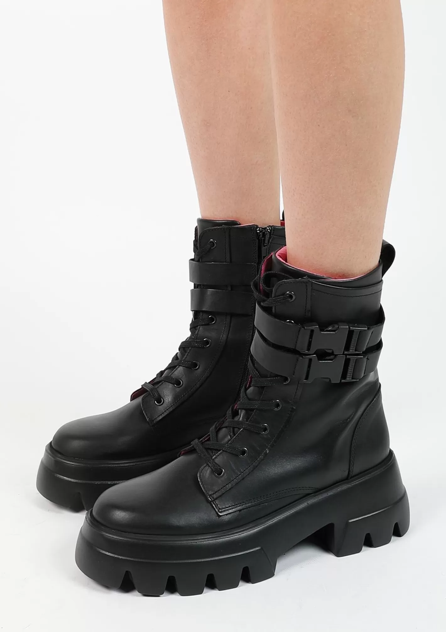 Bottines A Lacets En Cuir - Noir<Sacha Flash Sale