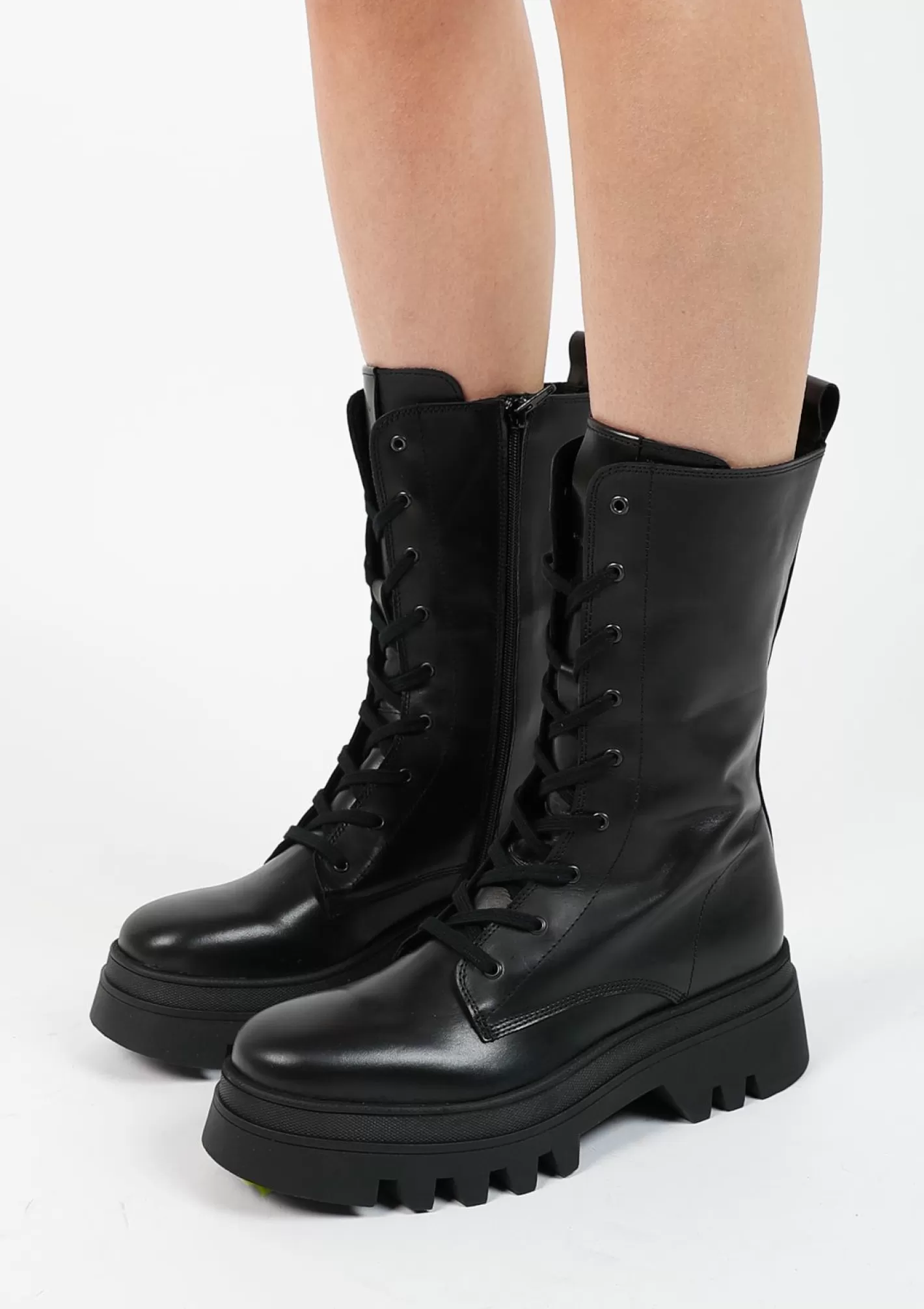 Bottines A Lacets En Cuir - Noir<Sacha Sale