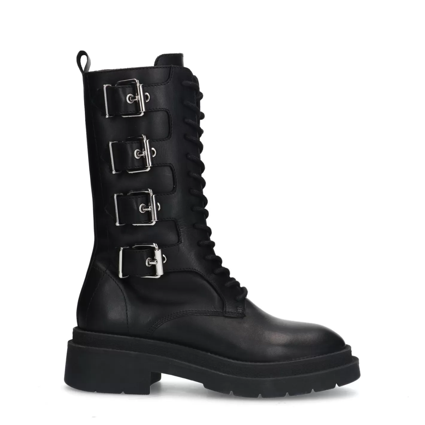 Bottines A Lacets En Cuir Avec Boucles - Noir<Sacha Shop