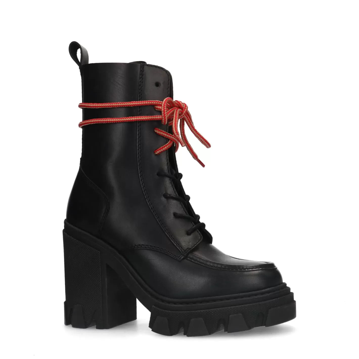 Bottines A Lacets En Cuir Avec Semelle Plateforme - Noir<Sacha Flash Sale