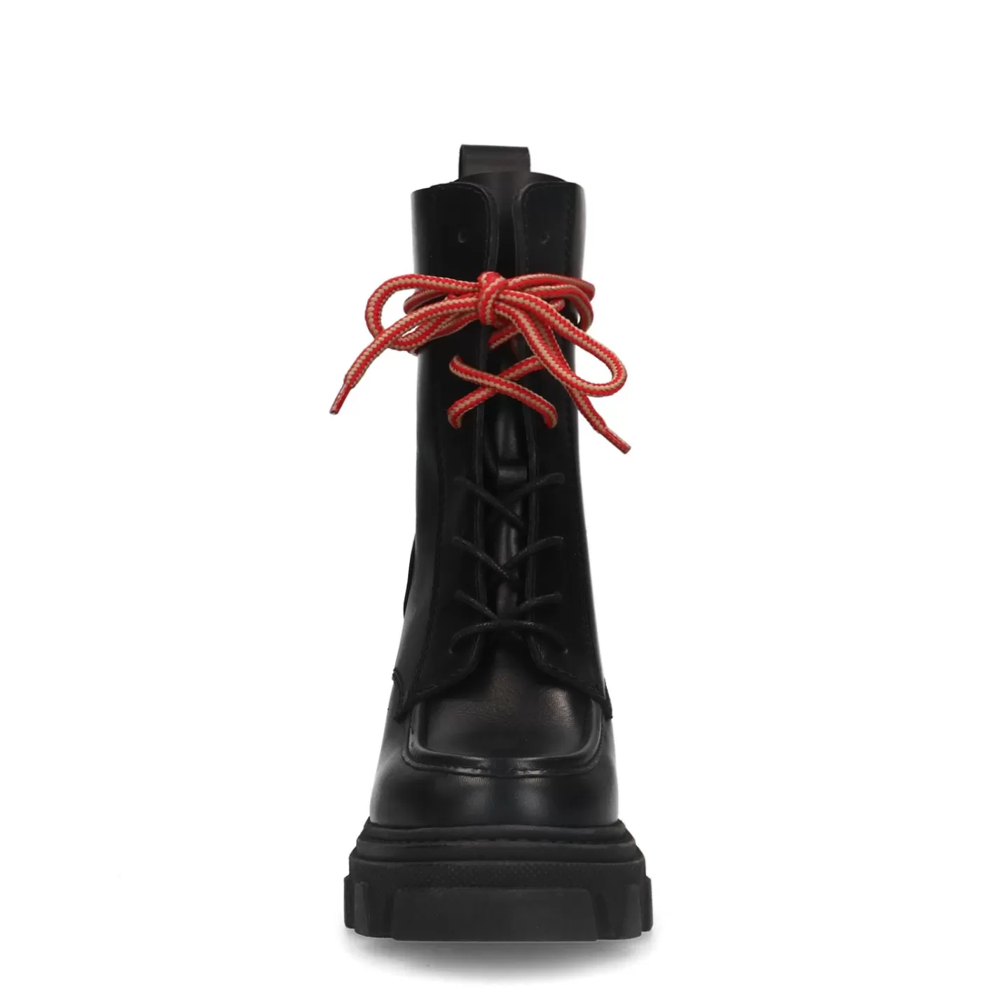 Bottines A Lacets En Cuir Avec Semelle Plateforme - Noir<Sacha Flash Sale