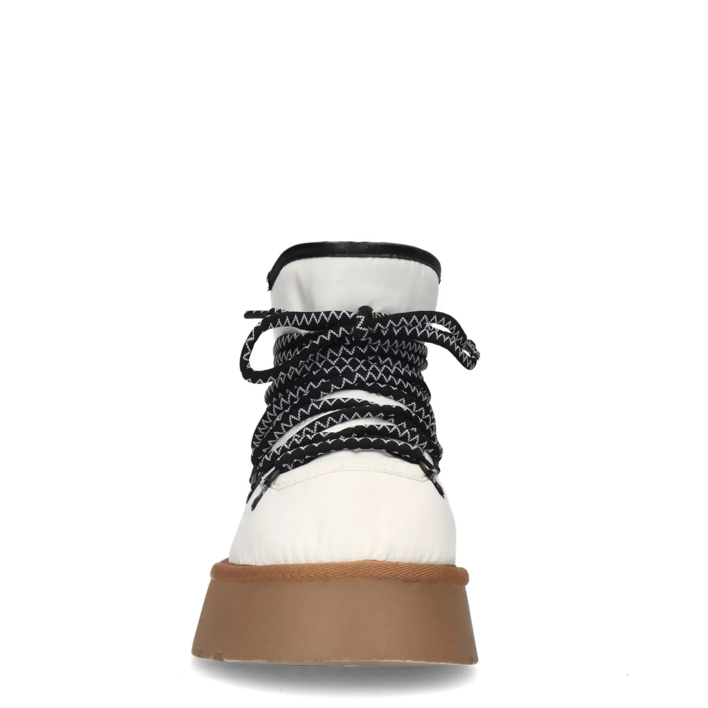 Bottines A Lacets Matelassees Avec Semelle Plateforme - Blanc Casse<Sacha Fashion