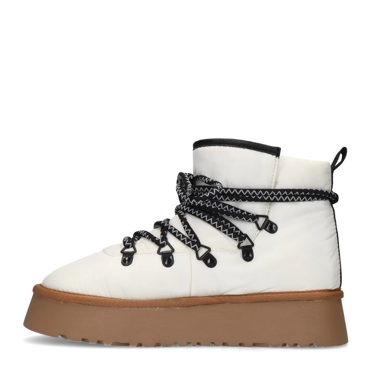 Bottines A Lacets Matelassees Avec Semelle Plateforme - Blanc Casse<Sacha Fashion