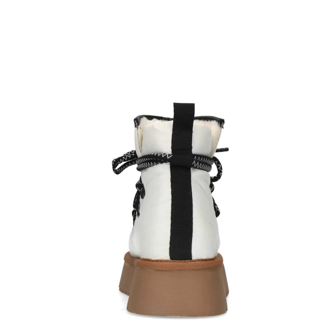 Bottines A Lacets Matelassees Avec Semelle Plateforme - Blanc Casse<Sacha Fashion